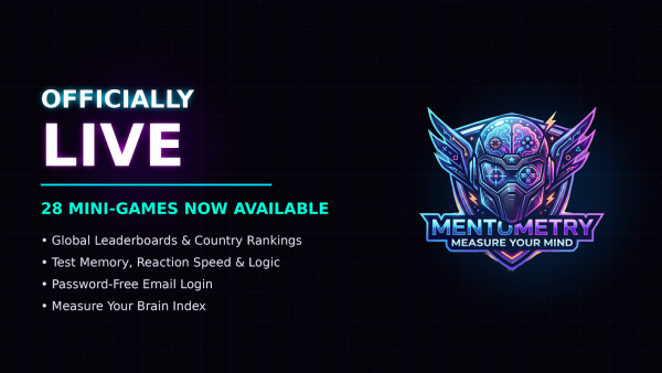 Mentometry Is Live — 28 Games, a Global Leaderboard, and What’s Coming Next
